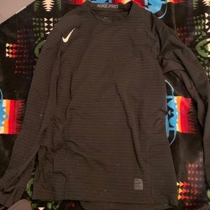 Long sleeve Nike pro Dri-fit top, black striped
